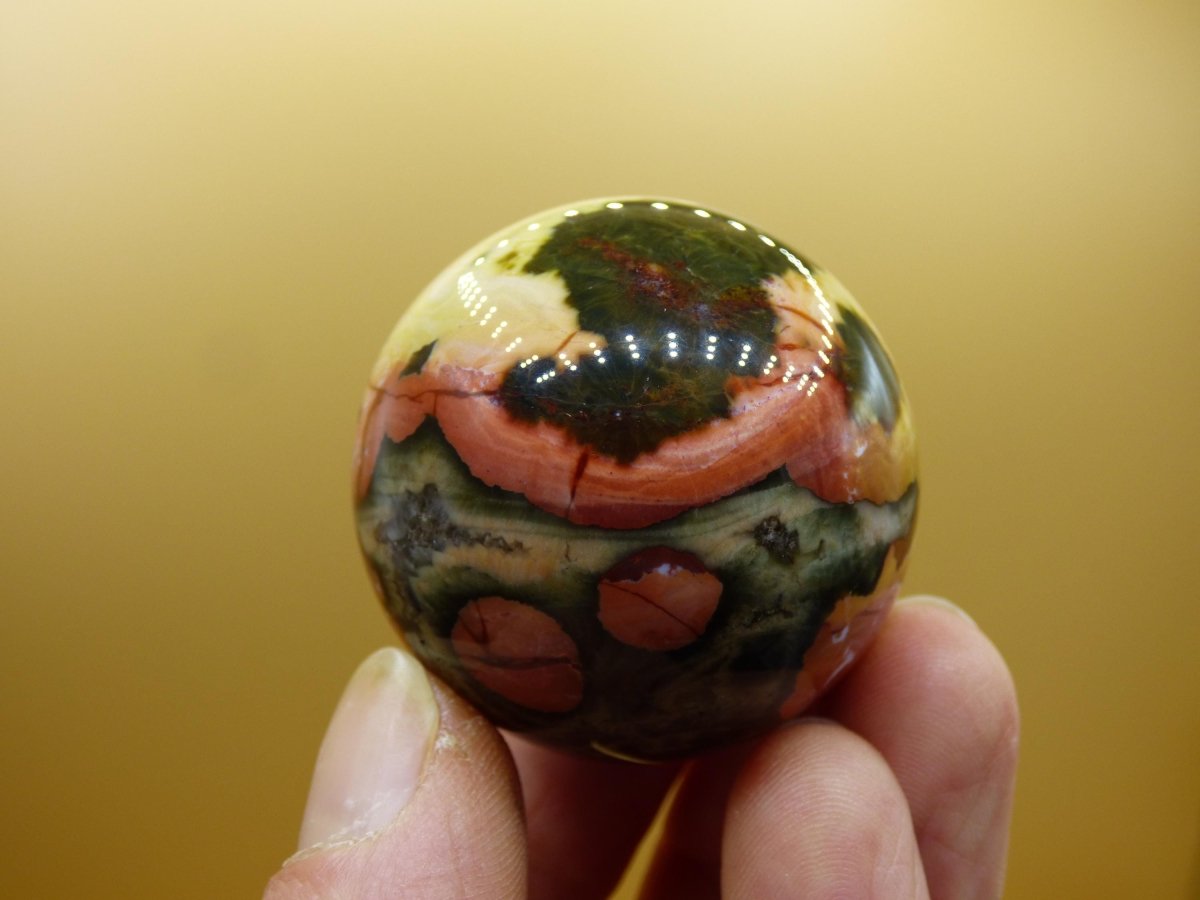 8 Adern Ocean Jaspis Orbicular bunt - Edelstein Kugel Rarität Natur Heilstein Deko Kristall Geschenk Er Sie Mann Frau Haus Energie Selten - Art of Nature Berlin
