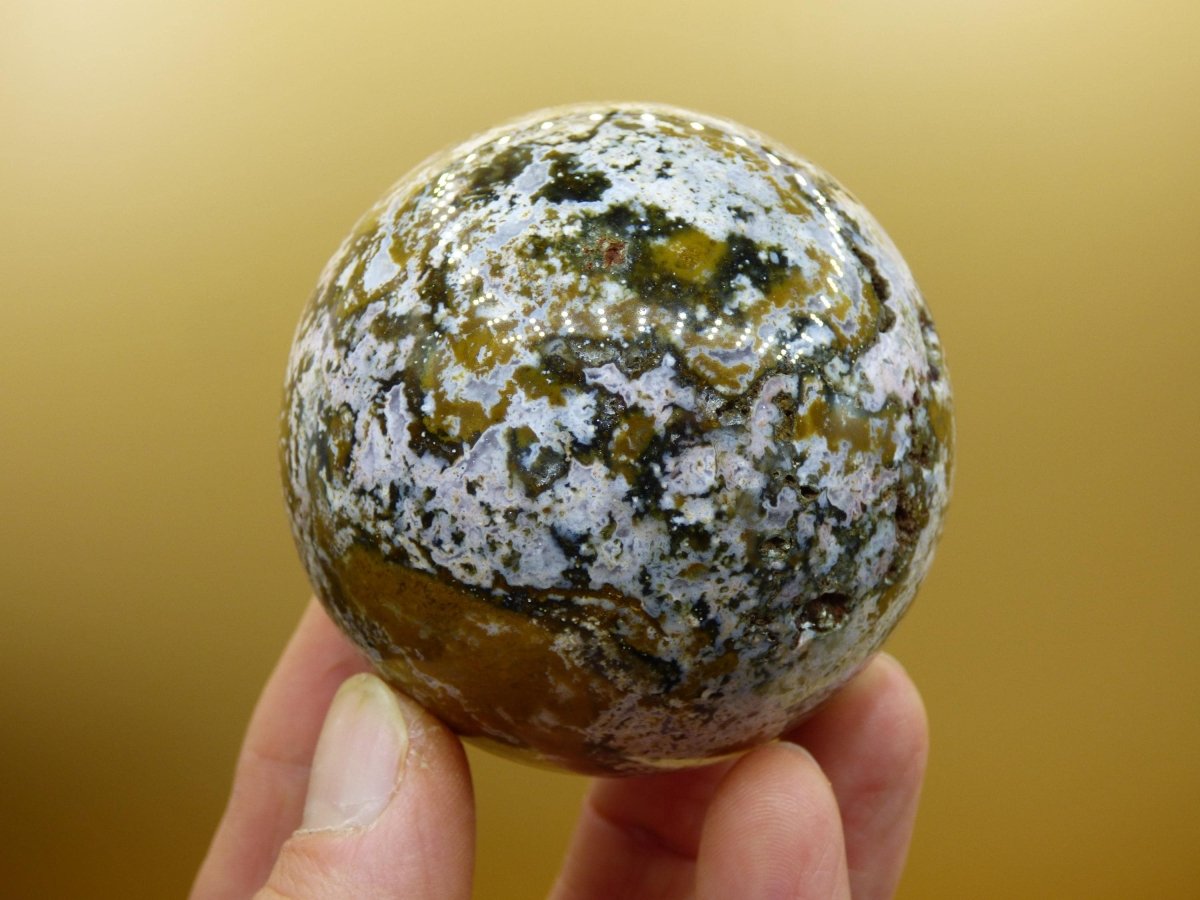 8 Adern Ocean Jaspis Orbicular bunt - Edelstein Kugel Rarität Natur Heilstein Deko Kristall Geschenk Er Sie Mann Frau Haus Energie Selten - Art of Nature Berlin