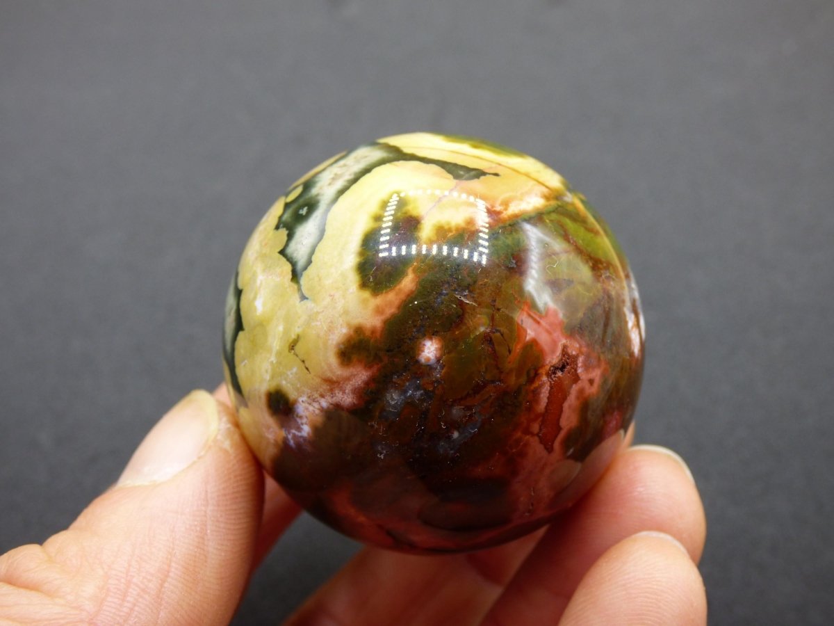 8 Adern Ocean Jaspis Orbicular bunt - Edelstein Kugel Rarität Natur Heilstein Deko Kristall Geschenk Er Sie Mann Frau Haus Energie Selten - Art of Nature Berlin