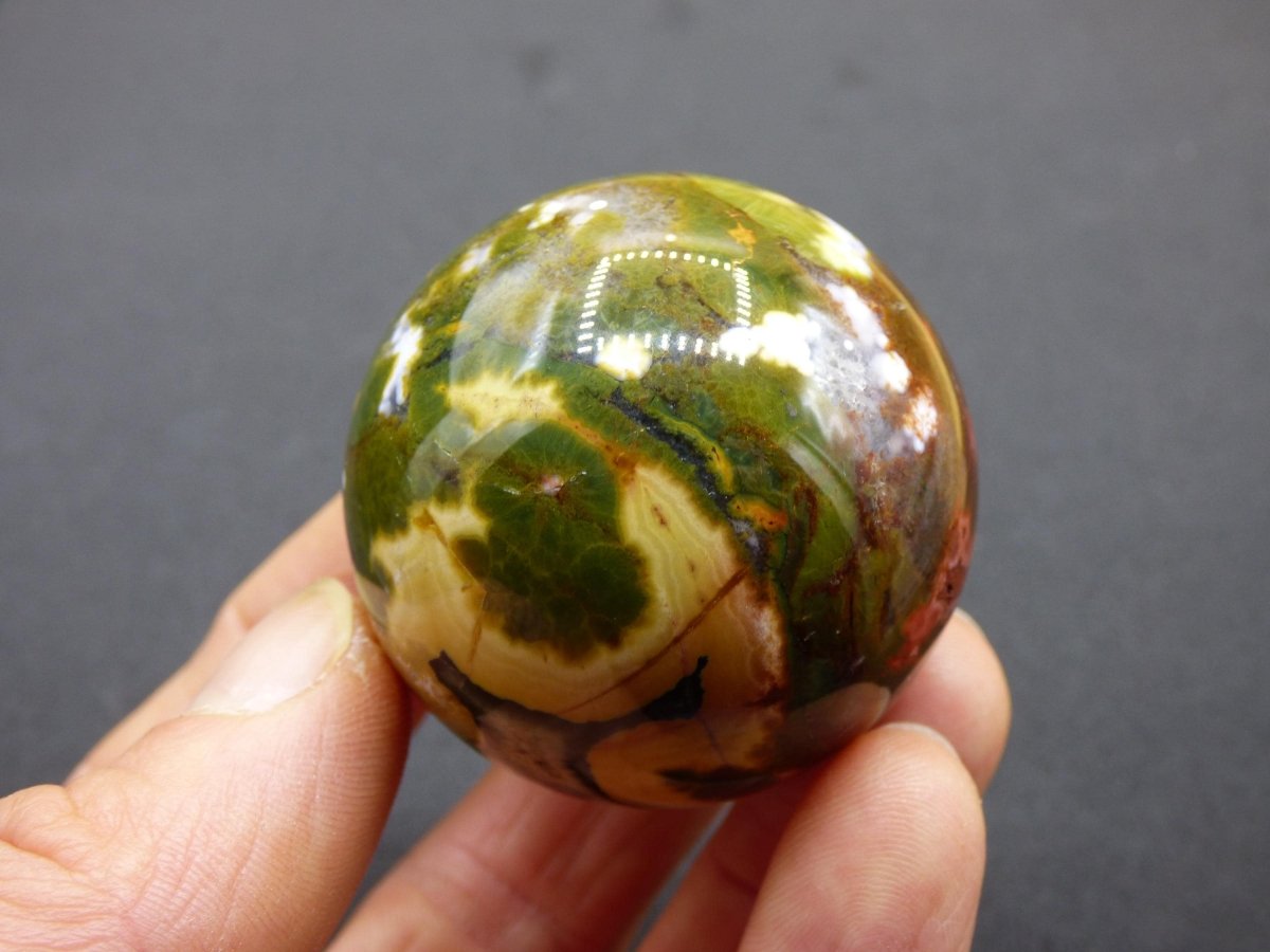 8 Adern Ocean Jaspis Orbicular bunt - Edelstein Kugel Rarität Natur Heilstein Deko Kristall Geschenk Er Sie Mann Frau Haus Energie Selten - Art of Nature Berlin