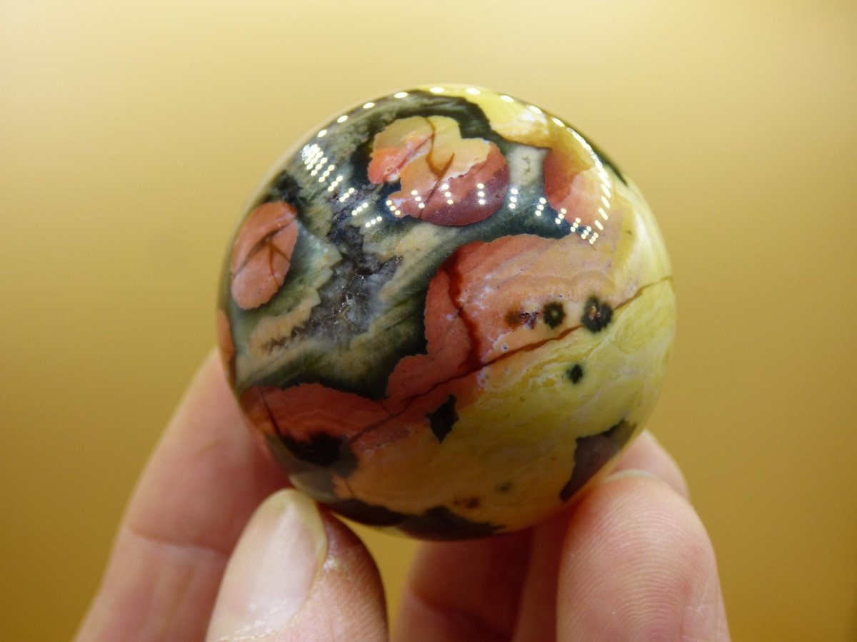 8 Adern Ocean Jaspis Orbicular bunt - Edelstein Kugel Rarität Natur Heilstein Deko Kristall Geschenk Er Sie Mann Frau Haus Energie Selten - Art of Nature Berlin