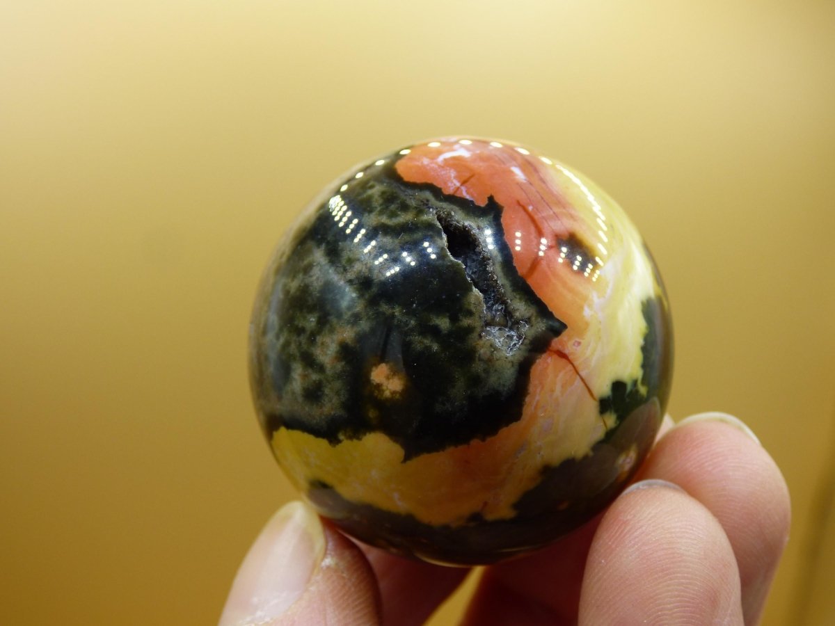 8 Adern Ocean Jaspis Orbicular bunt - Edelstein Kugel Rarität Natur Heilstein Deko Kristall Geschenk Er Sie Mann Frau Haus Energie Selten - Art of Nature Berlin