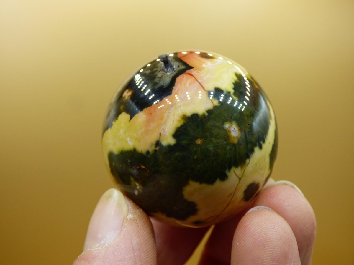 8 Adern Ocean Jaspis Orbicular bunt - Edelstein Kugel Rarität Natur Heilstein Deko Kristall Geschenk Er Sie Mann Frau Haus Energie Selten - Art of Nature Berlin