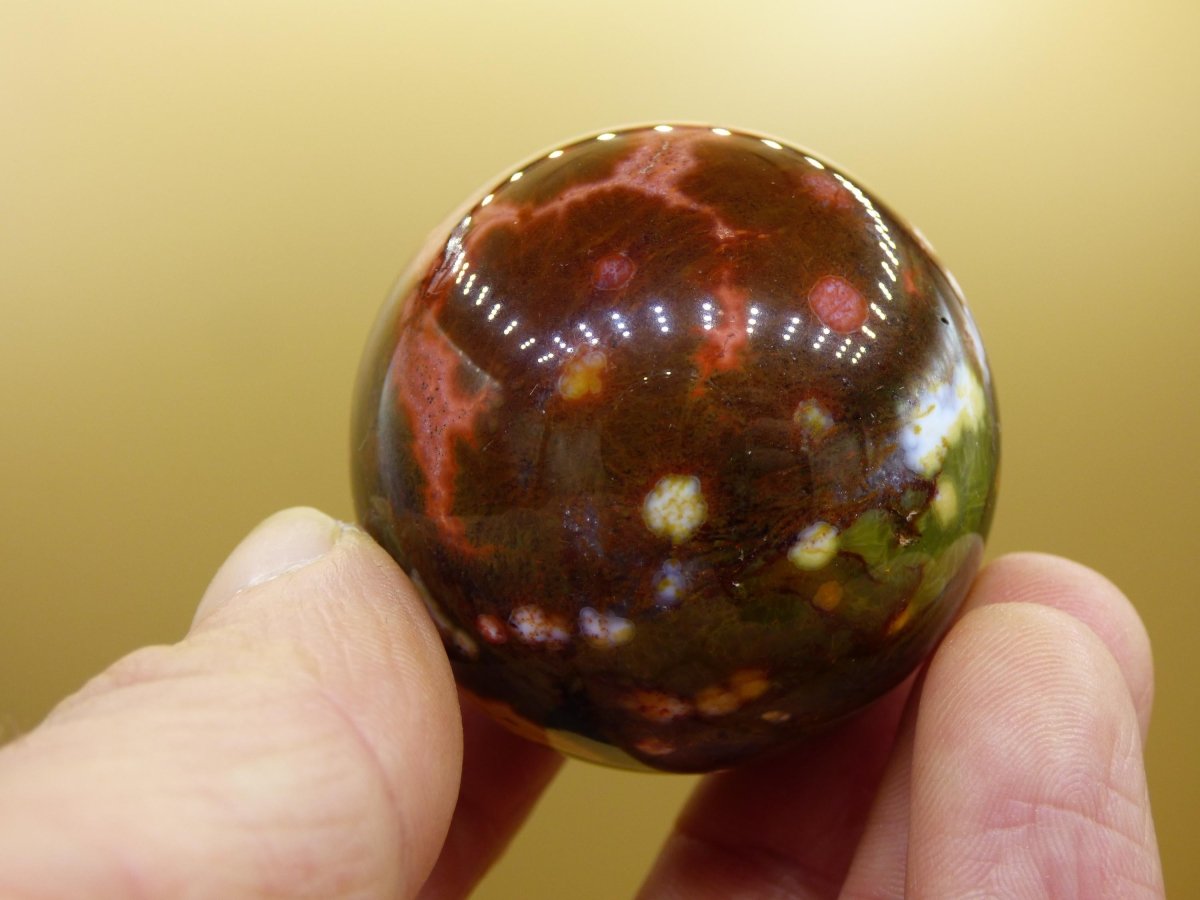 8 Adern Ocean Jaspis Orbicular bunt - Edelstein Kugel Rarität Natur Heilstein Deko Kristall Geschenk Er Sie Mann Frau Haus Energie Selten - Art of Nature Berlin