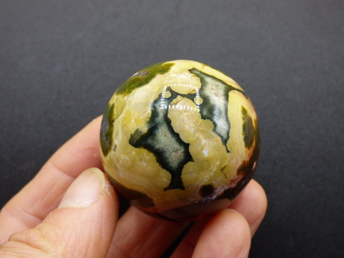 8 Adern Ocean Jaspis Orbicular bunt - Edelstein Kugel Rarität Natur Heilstein Deko Kristall Geschenk Er Sie Mann Frau Haus Energie Selten - Art of Nature Berlin