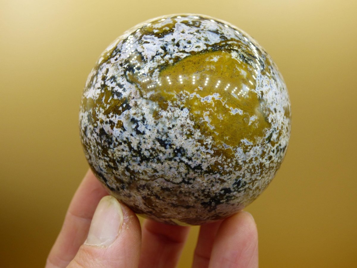 8 Adern Ocean Jaspis Orbicular bunt - Edelstein Kugel Rarität Natur Heilstein Deko Kristall Geschenk Er Sie Mann Frau Haus Energie Selten - Art of Nature Berlin