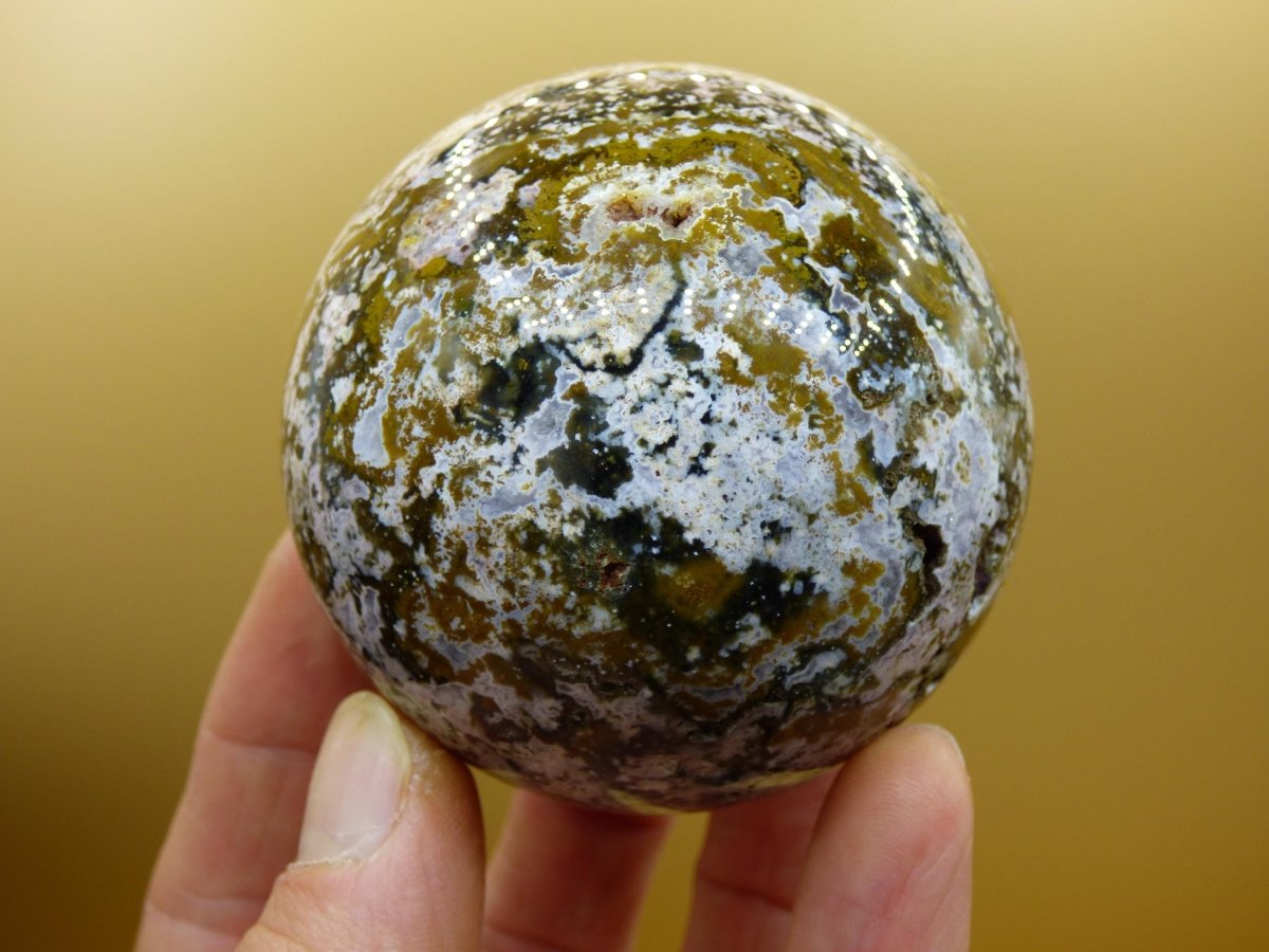 8 Adern Ocean Jaspis Orbicular bunt - Edelstein Kugel Rarität Natur Heilstein Deko Kristall Geschenk Er Sie Mann Frau Haus Energie Selten - Art of Nature Berlin