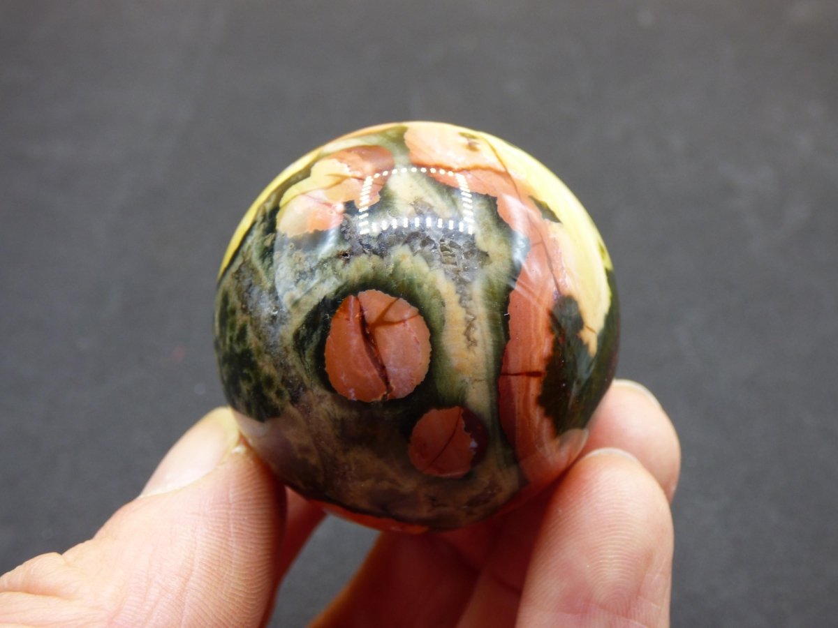 8 Adern Ocean Jaspis Orbicular bunt - Edelstein Kugel Rarität Natur Heilstein Deko Kristall Geschenk Er Sie Mann Frau Haus Energie Selten - Art of Nature Berlin