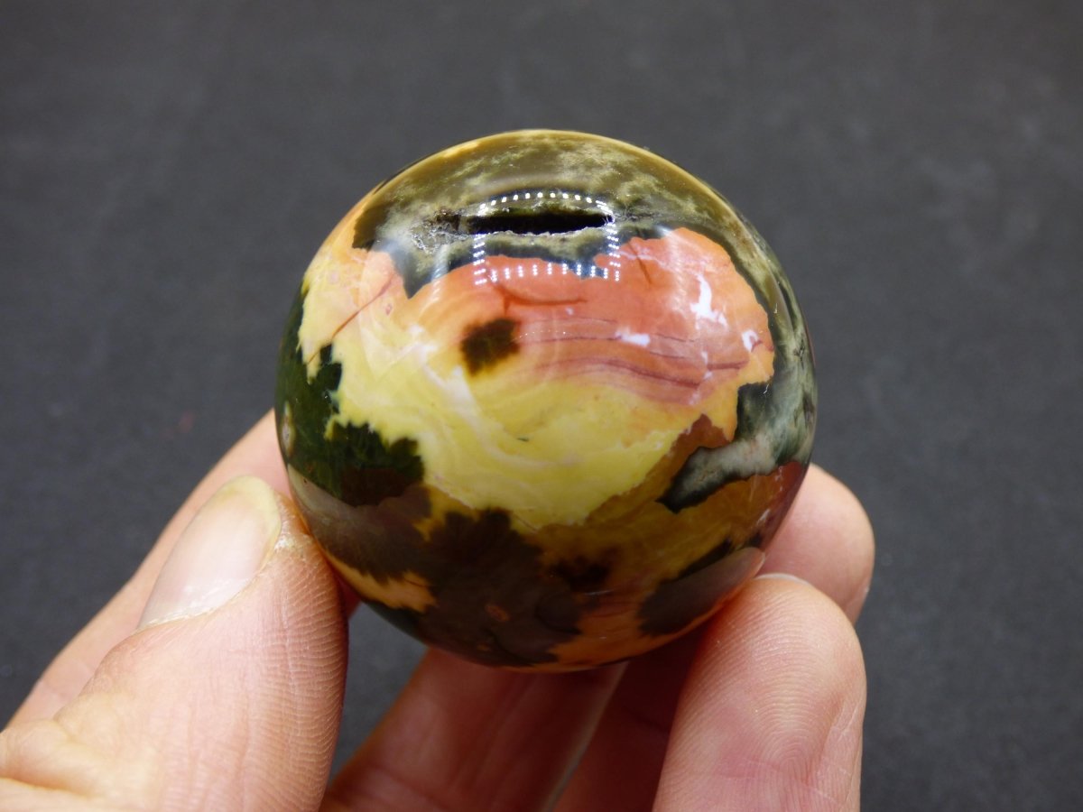 8 Adern Ocean Jaspis Orbicular bunt - Edelstein Kugel Rarität Natur Heilstein Deko Kristall Geschenk Er Sie Mann Frau Haus Energie Selten - Art of Nature Berlin