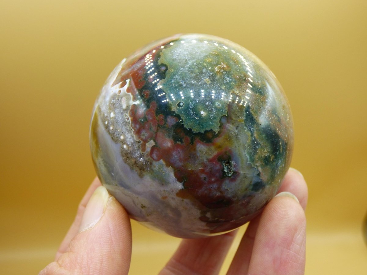 8 Adern Ocean Jaspis Orbicular - Edelstein Kugel Natur Heilstein Deko Kristall Geschenk Er Sie Mann Frau Haus Wohnung Energie Selten - Art of Nature Berlin