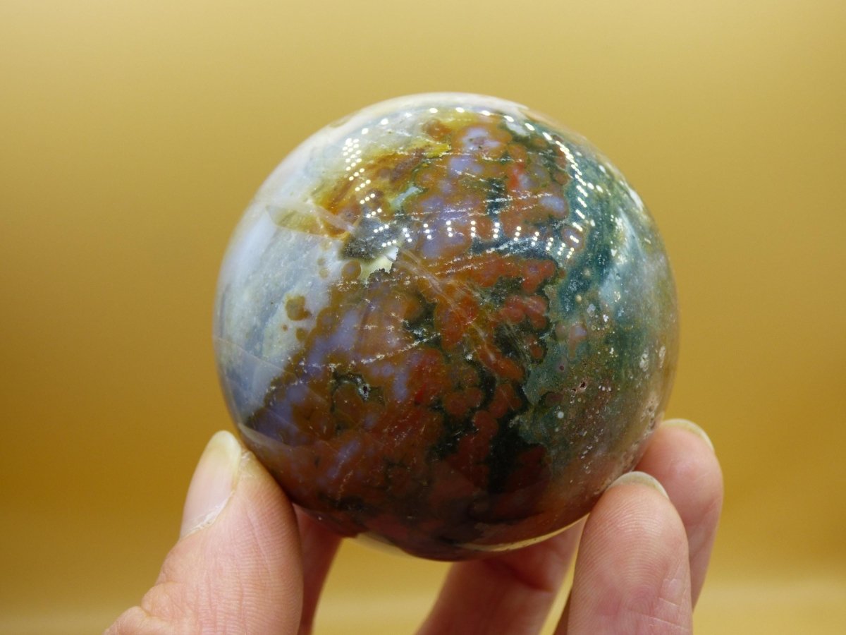 8 Adern Ocean Jaspis Orbicular - Edelstein Kugel Natur Heilstein Deko Kristall Geschenk Er Sie Mann Frau Haus Wohnung Energie Selten - Art of Nature Berlin