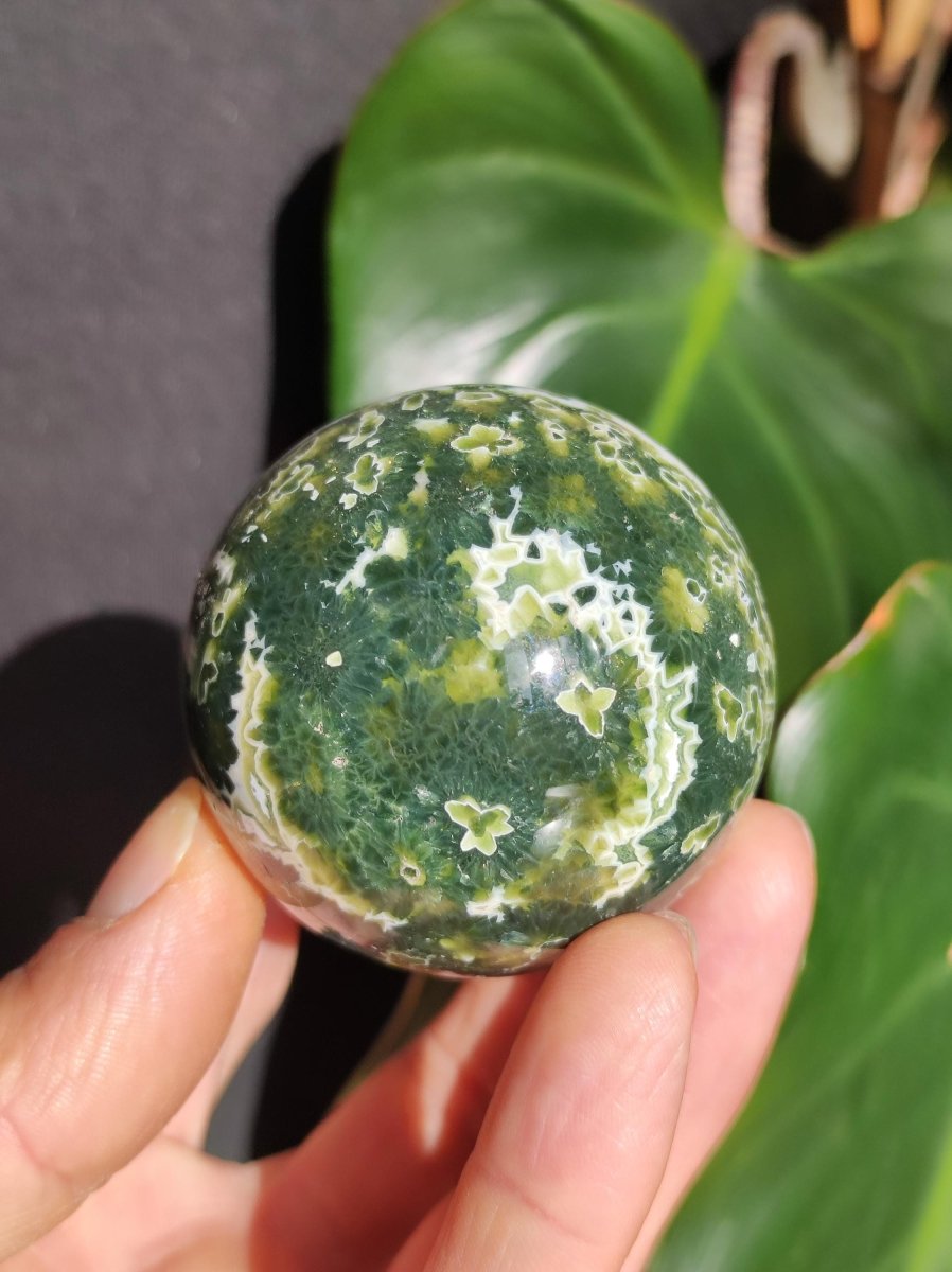 8 Adern Ocean Jaspis Orbicular grün - Edelstein Kugel Natur Heilstein Deko Kristall Geschenk Er Sie Mann Frau Haus Wohnung Energie Selten - Art of Nature Berlin