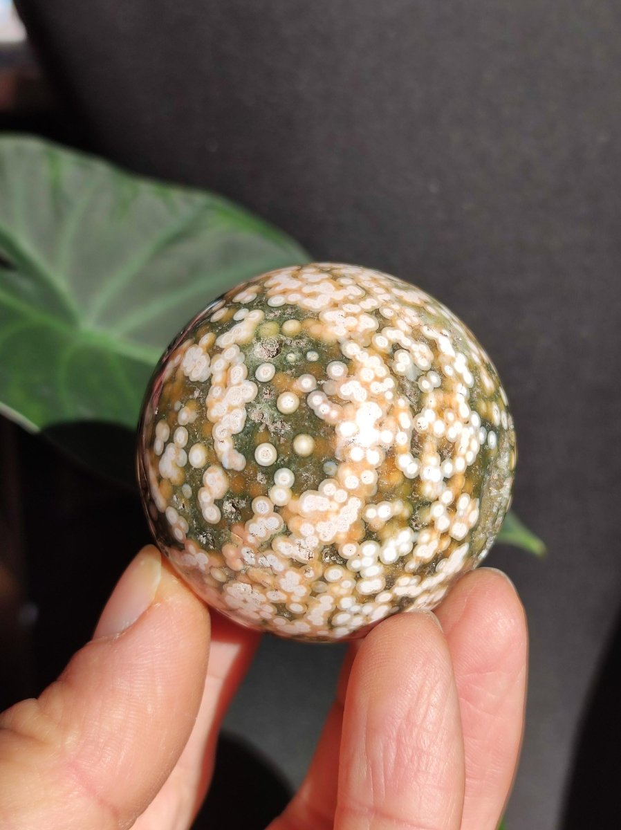 8 Adern Ocean Jaspis Orbicular grün - Edelstein Kugel Natur Heilstein Deko Kristall Geschenk Er Sie Mann Frau Haus Wohnung Energie Selten - Art of Nature Berlin