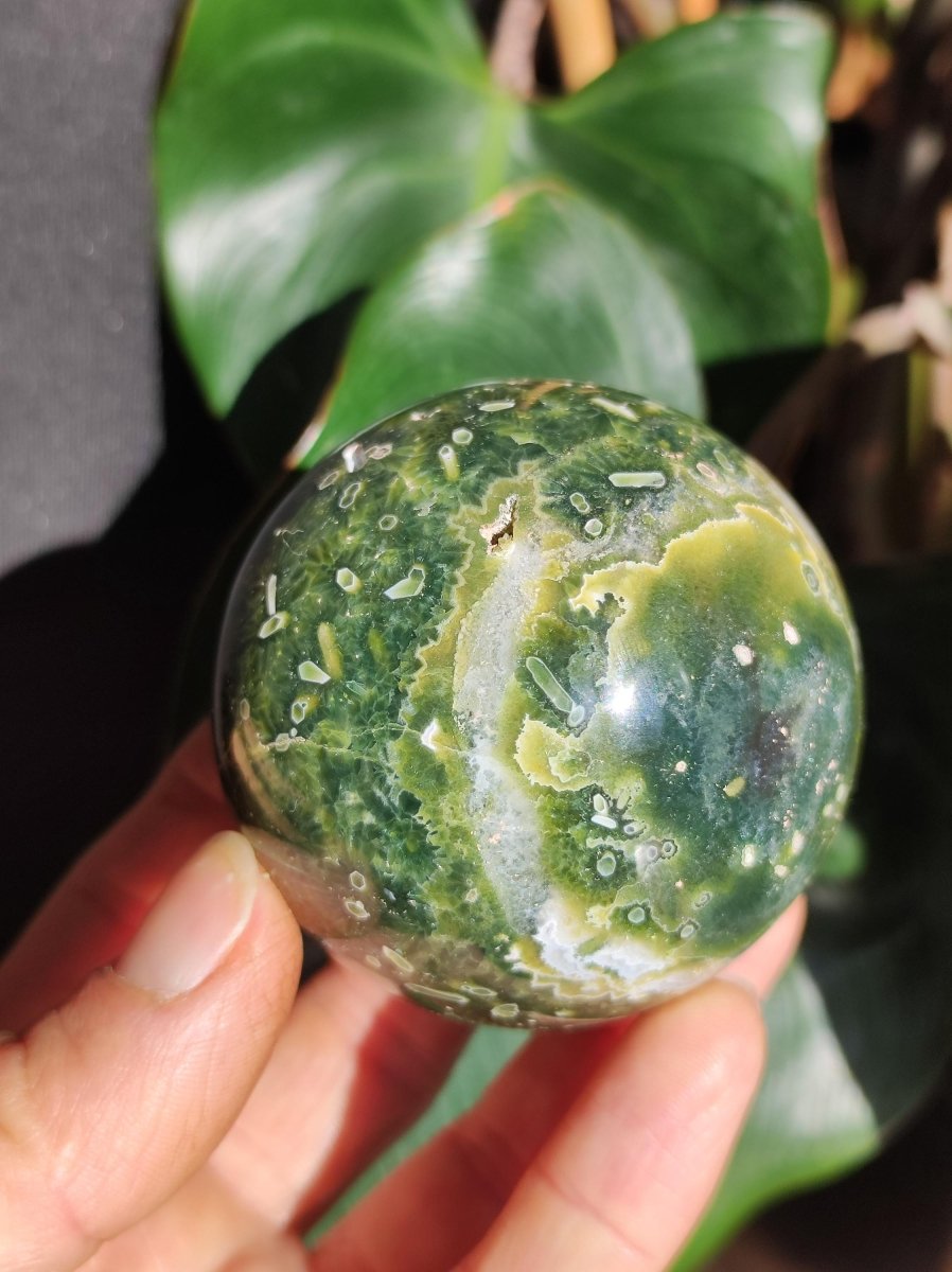 8 Adern Ocean Jaspis Orbicular grün - Edelstein Kugel Natur Heilstein Deko Kristall Geschenk Er Sie Mann Frau Haus Wohnung Energie Selten - Art of Nature Berlin