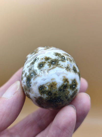 8 Adern Ocean Jaspis Orbicular grünbraun weiß - Edelstein Ei Kugel Natur Heilstein Deko Crystal Geschenk Er Sie Mann Frau Haus Wohnen Selten - Art of Nature Berlin