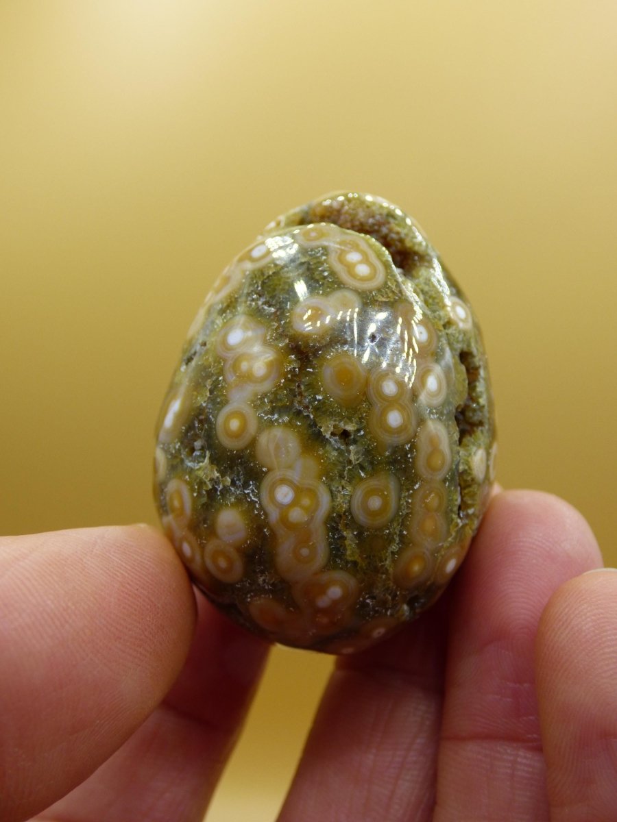 8 Adern Ocean Jaspis Orbicular grün - Edelstein Ei Kugel Natur Heilstein Deko Kristall Geschenk Er Sie Mann Frau Haus Wohnung Energie Selten - Art of Nature Berlin