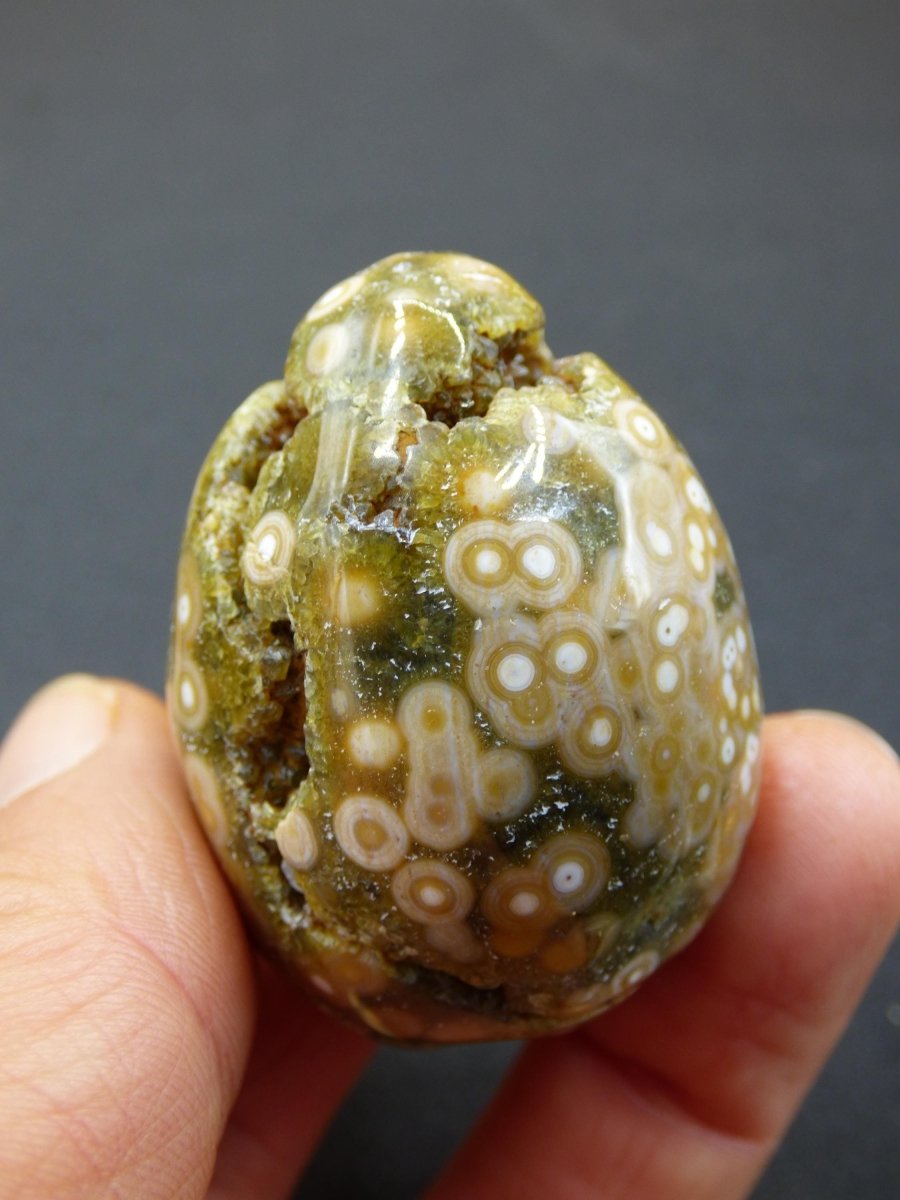 8 Adern Ocean Jaspis Orbicular grün - Edelstein Ei Kugel Natur Heilstein Deko Kristall Geschenk Er Sie Mann Frau Haus Wohnung Energie Selten - Art of Nature Berlin