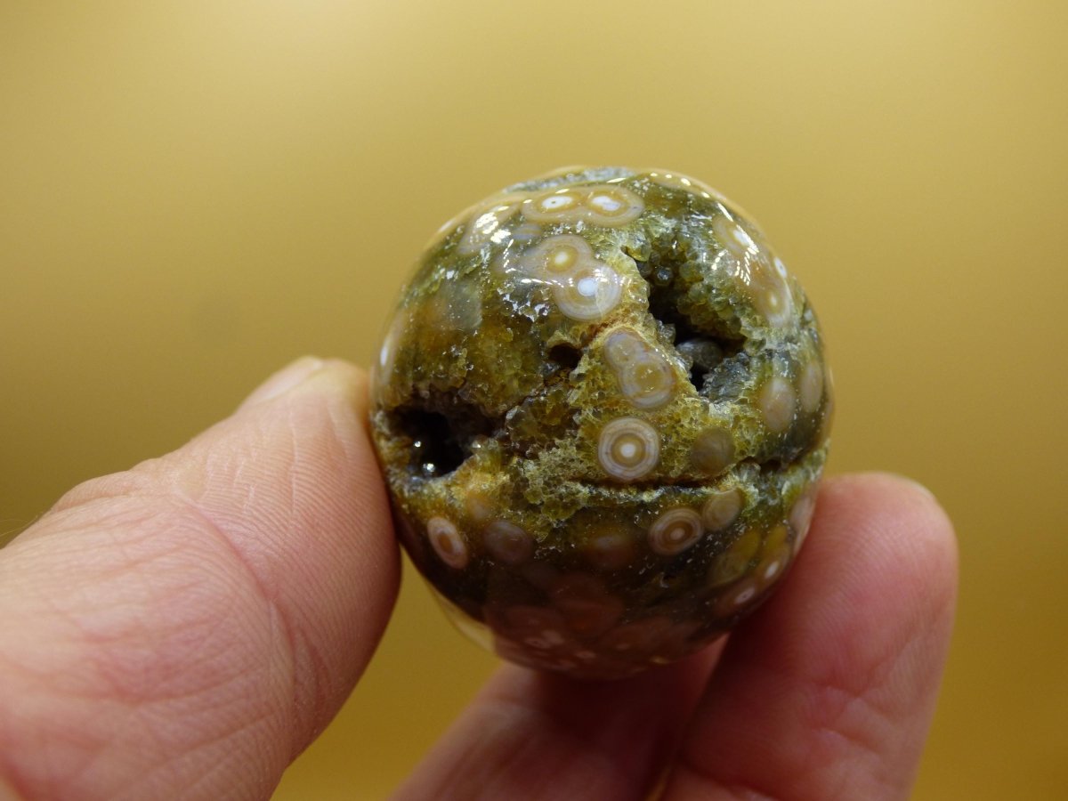 8 Adern Ocean Jaspis Orbicular grün - Edelstein Ei Kugel Natur Heilstein Deko Kristall Geschenk Er Sie Mann Frau Haus Wohnung Energie Selten - Art of Nature Berlin