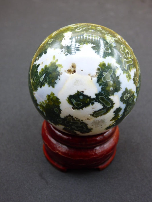 8 Adern Ocean Jaspis Orbicular grün - Edelstein Kugel Natur Heilstein Deko Kristall Geschenk Er Sie Mann Frau Haus Wohnung Energie Selten - Art of Nature Berlin