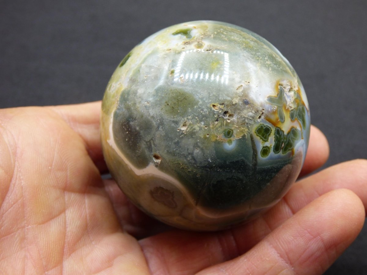 8 Adern Ocean Jaspis Orbicular grün - Edelstein Kugel Natur Heilstein Deko Kristall Geschenk Er Sie Mann Frau Haus Wohnung Energie Selten - Art of Nature Berlin