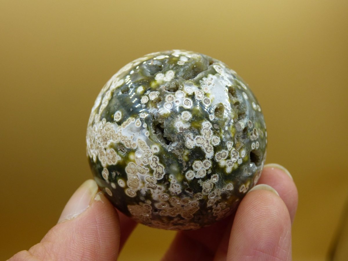 8 Adern Ocean Jaspis Orbicular grün - Edelstein Kugel Natur Heilstein Deko Kristall Geschenk Er Sie Mann Frau Haus Wohnung Energie Selten - Art of Nature Berlin