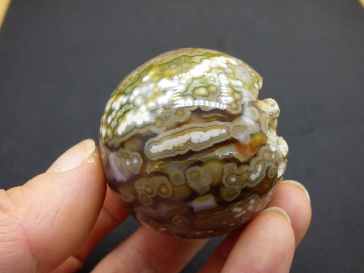 8 Adern Ocean Jaspis Orbicular grün - Edelstein Kugel Natur Heilstein Deko Kristall Geschenk Er Sie Mann Frau Haus Wohnung Energie Selten - Art of Nature Berlin