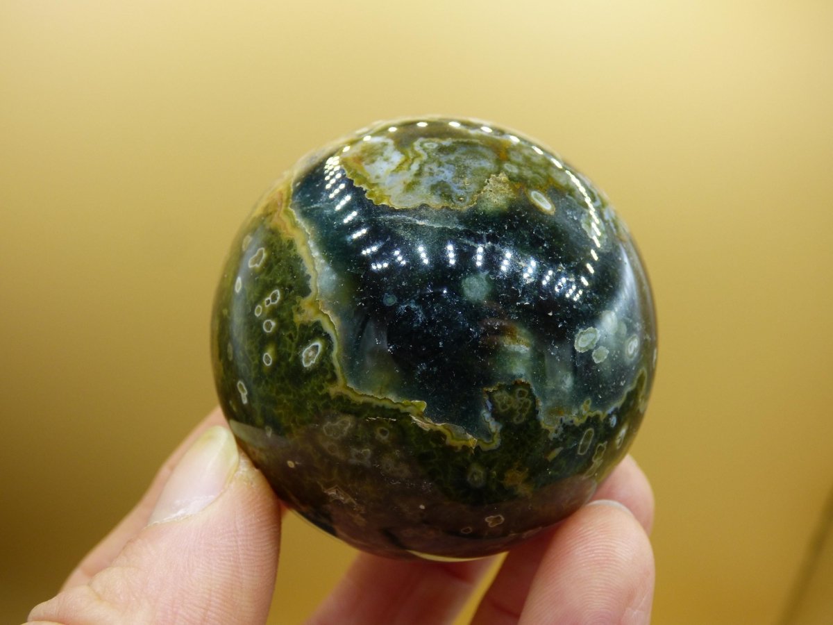 8 Adern Ocean Jaspis Orbicular grün - Edelstein Kugel Natur Heilstein Deko Kristall Geschenk Er Sie Mann Frau Haus Wohnung Energie Selten - Art of Nature Berlin