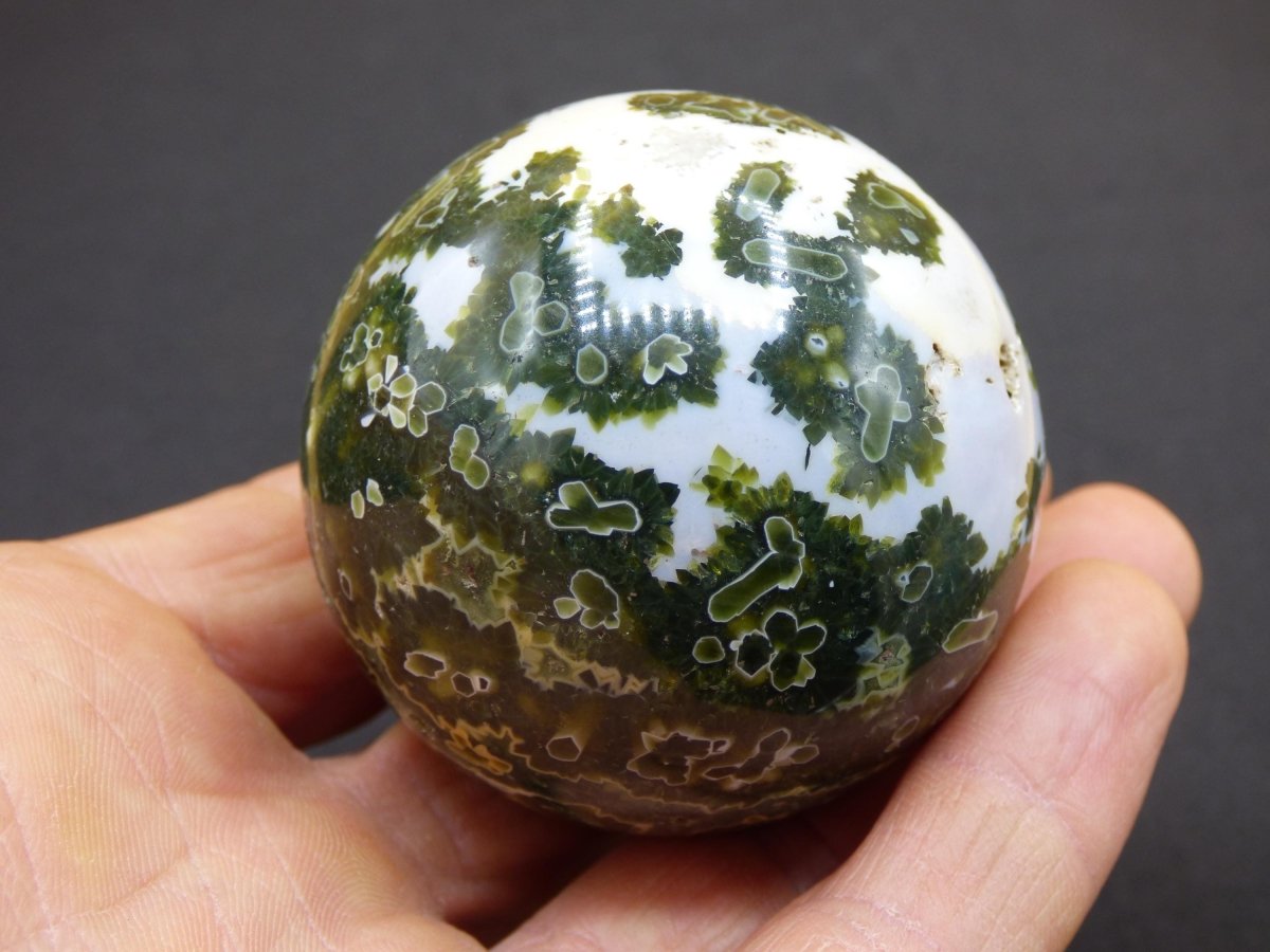 8 Adern Ocean Jaspis Orbicular grün - Edelstein Kugel Natur Heilstein Deko Kristall Geschenk Er Sie Mann Frau Haus Wohnung Energie Selten - Art of Nature Berlin