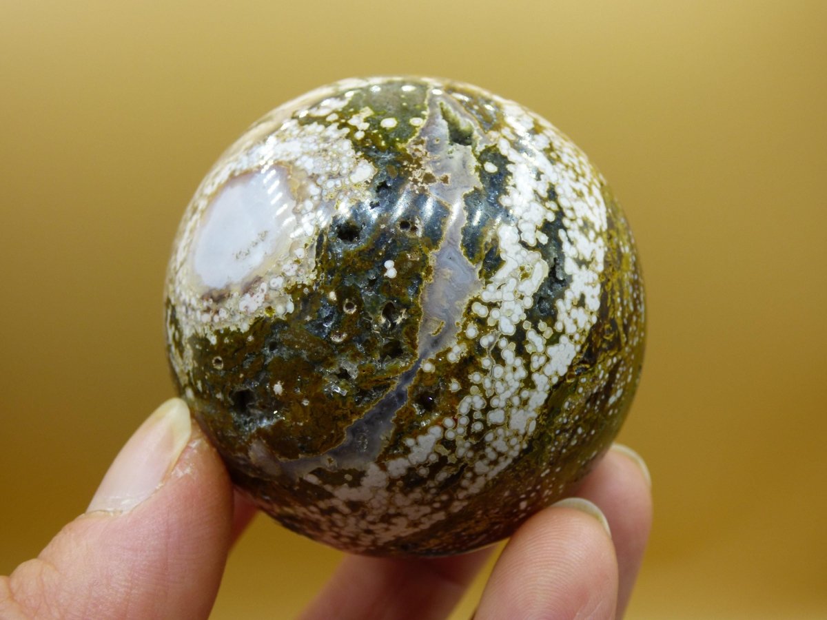 8 Adern Ocean Jaspis Orbicular grün - Edelstein Kugel Natur Heilstein Deko Kristall Geschenk Er Sie Mann Frau Haus Wohnung Energie Selten - Art of Nature Berlin