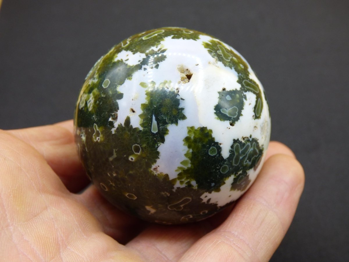 8 Adern Ocean Jaspis Orbicular grün - Edelstein Kugel Natur Heilstein Deko Kristall Geschenk Er Sie Mann Frau Haus Wohnung Energie Selten - Art of Nature Berlin