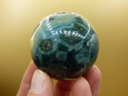 8 Adern Ocean Jaspis Orbicular grün - Edelstein Kugel Natur Heilstein Deko Kristall Geschenk Er Sie Mann Frau Haus Wohnung Energie Selten - Art of Nature Berlin