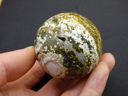 8 Adern Ocean Jaspis Orbicular grün - Edelstein Kugel Natur Heilstein Deko Kristall Geschenk Er Sie Mann Frau Haus Wohnung Energie Selten - Art of Nature Berlin