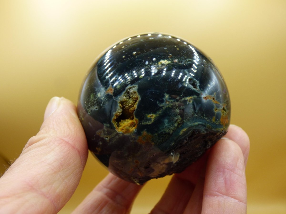 8 Adern Ocean Jaspis Orbicular grün - Edelstein Kugel Natur Heilstein Deko Kristall Geschenk Er Sie Mann Frau Haus Wohnung Energie Selten - Art of Nature Berlin