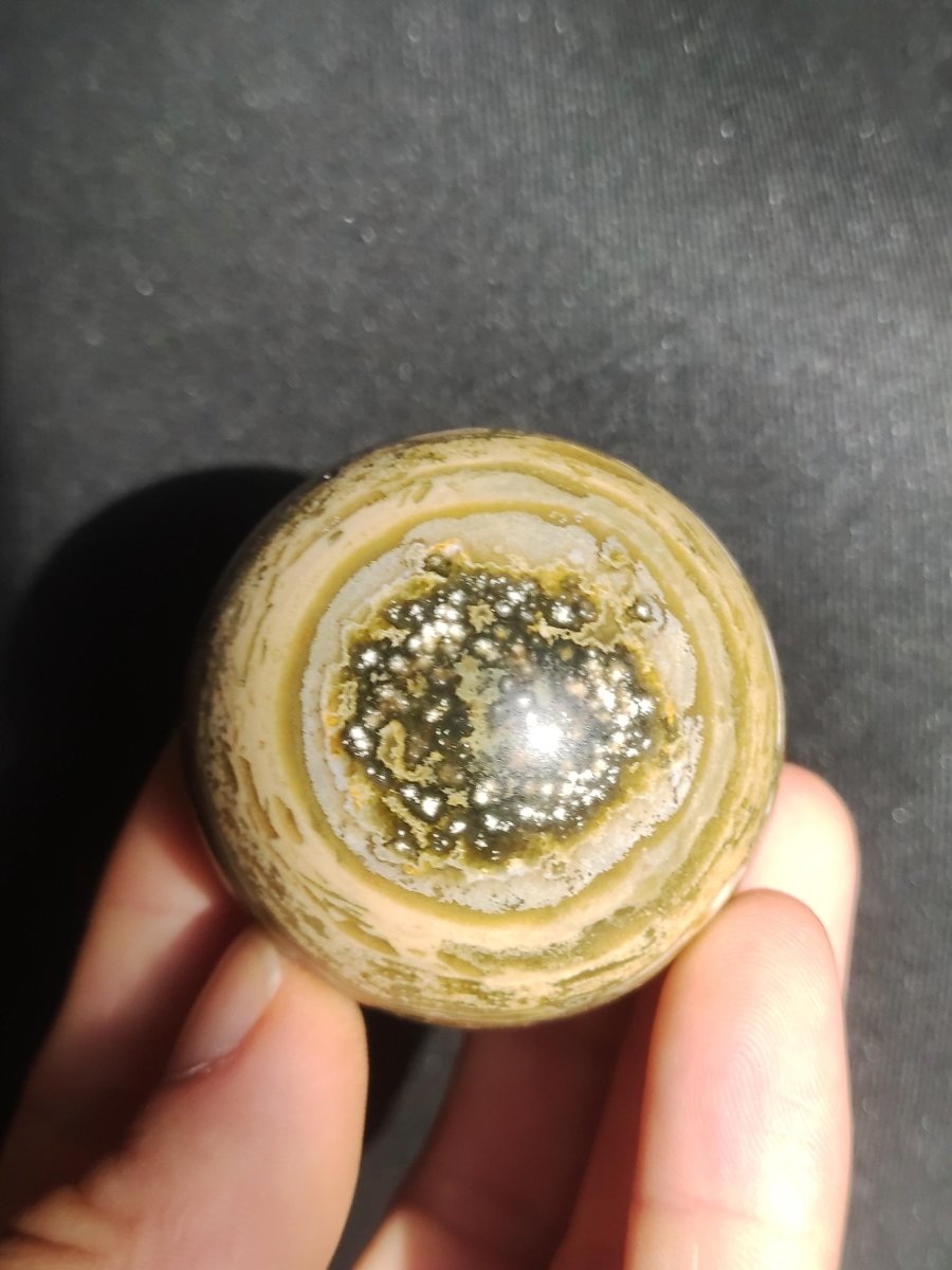 8 Adern Ocean Jaspis Orbicular grün - Edelstein Kugel Natur Heilstein Deko Kristall Geschenk Er Sie Mann Frau Haus Wohnung Energie Selten - Art of Nature Berlin