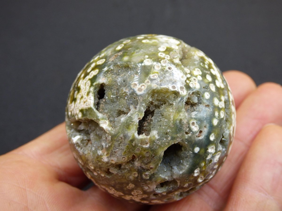 8 Adern Ocean Jaspis Orbicular grün - Edelstein Kugel Natur Heilstein Deko Kristall Geschenk Er Sie Mann Frau Haus Wohnung Energie Selten - Art of Nature Berlin