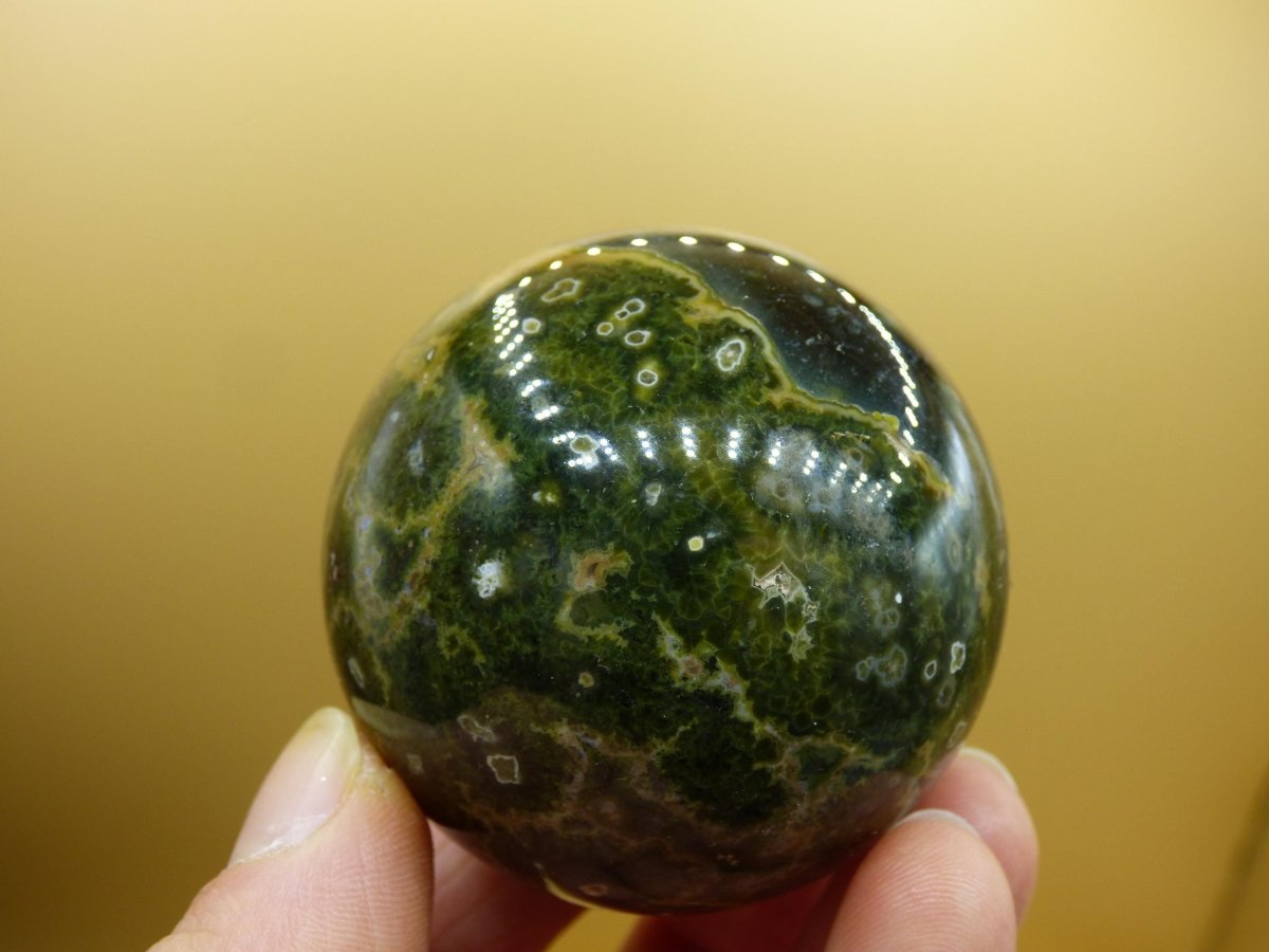 8 Adern Ocean Jaspis Orbicular grün - Edelstein Kugel Natur Heilstein Deko Kristall Geschenk Er Sie Mann Frau Haus Wohnung Energie Selten - Art of Nature Berlin