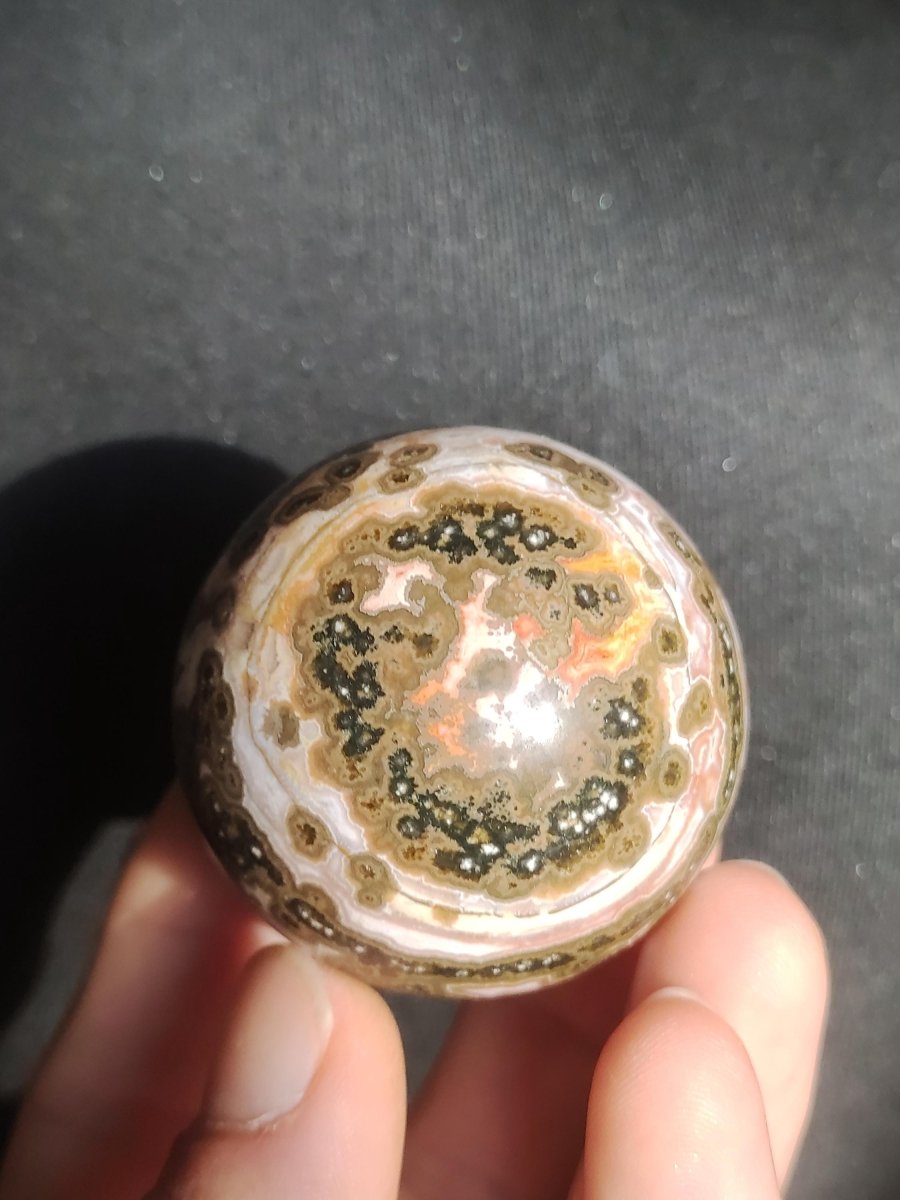 8 Adern Ocean Jaspis Orbicular grün - Edelstein Kugel Natur Heilstein Deko Kristall Geschenk Er Sie Mann Frau Haus Wohnung Energie Selten - Art of Nature Berlin