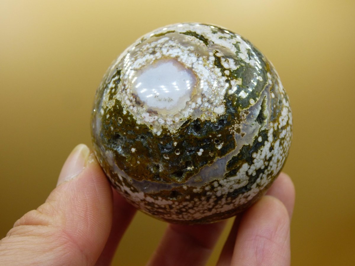 8 Adern Ocean Jaspis Orbicular grün - Edelstein Kugel Natur Heilstein Deko Kristall Geschenk Er Sie Mann Frau Haus Wohnung Energie Selten - Art of Nature Berlin