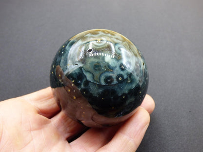 8 Adern Ocean Jaspis Orbicular grün - Edelstein Kugel Natur Heilstein Deko Kristall Geschenk Er Sie Mann Frau Haus Wohnung Energie Selten - Art of Nature Berlin