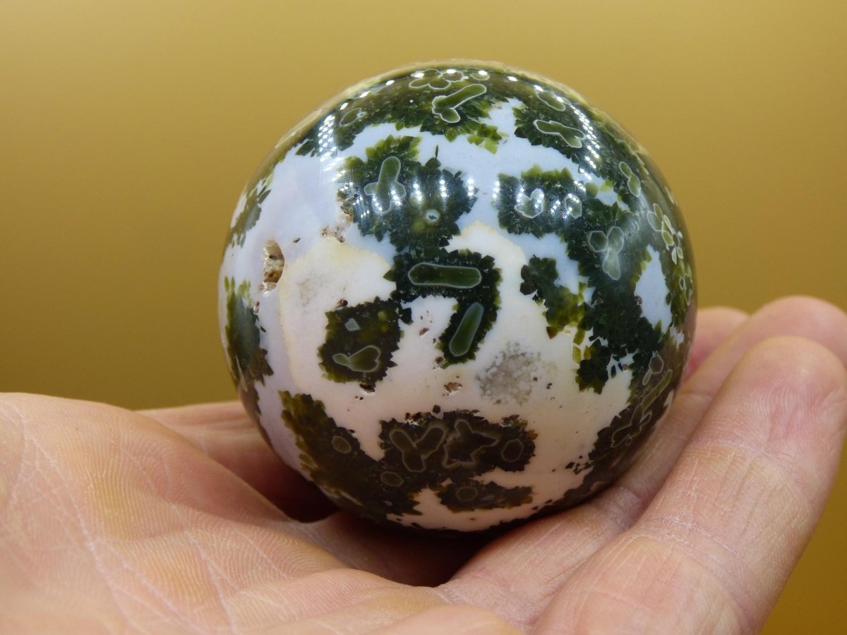 8 Adern Ocean Jaspis Orbicular grün - Edelstein Kugel Natur Heilstein Deko Kristall Geschenk Er Sie Mann Frau Haus Wohnung Energie Selten - Art of Nature Berlin