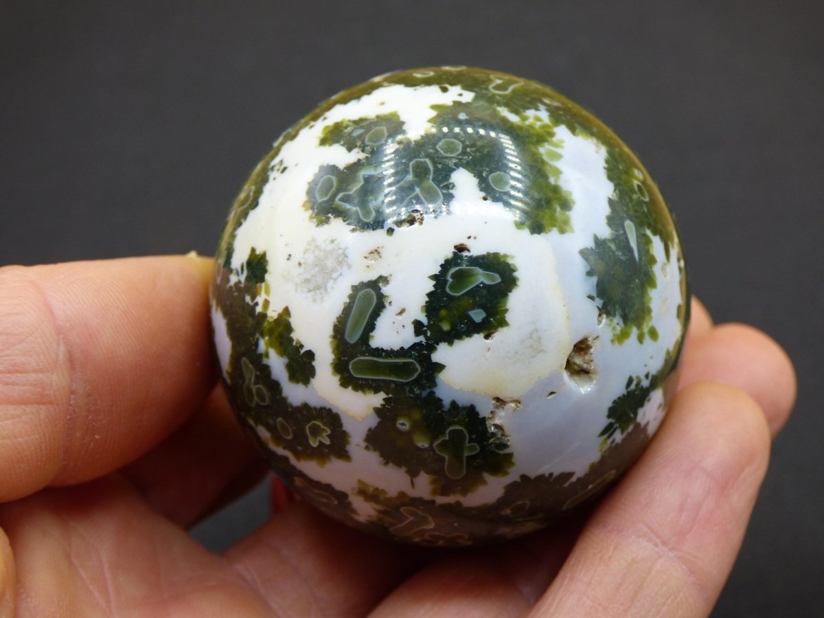 8 Adern Ocean Jaspis Orbicular grün - Edelstein Kugel Natur Heilstein Deko Kristall Geschenk Er Sie Mann Frau Haus Wohnung Energie Selten - Art of Nature Berlin