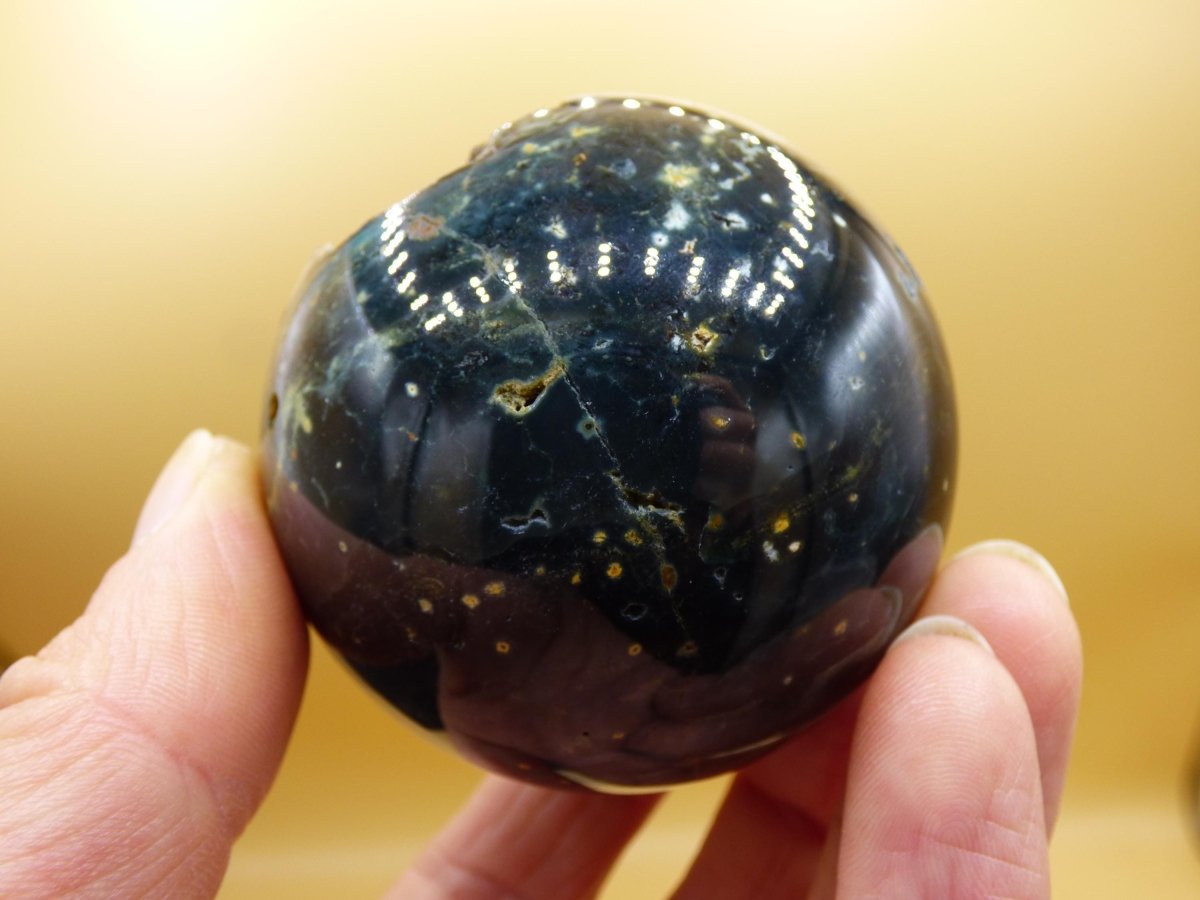 8 Adern Ocean Jaspis Orbicular grün - Edelstein Kugel Natur Heilstein Deko Kristall Geschenk Er Sie Mann Frau Haus Wohnung Energie Selten - Art of Nature Berlin