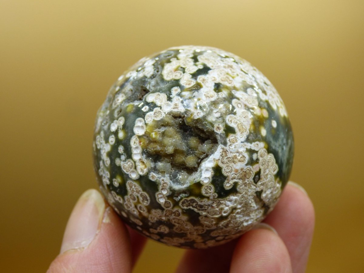 8 Adern Ocean Jaspis Orbicular grün - Edelstein Kugel Natur Heilstein Deko Kristall Geschenk Er Sie Mann Frau Haus Wohnung Energie Selten - Art of Nature Berlin