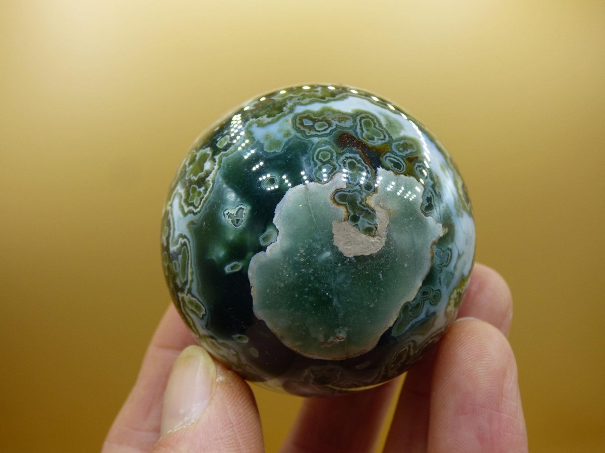 8 Adern Ocean Jaspis Orbicular grün - Edelstein Kugel Rarität Natur Heilstein Deko Kristall Geschenk Er Sie Mann Frau Haus Energie Selten - Art of Nature Berlin