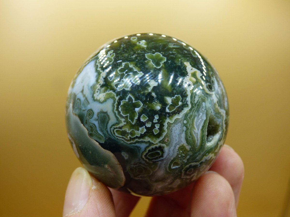 8 Adern Ocean Jaspis Orbicular grün - Edelstein Kugel Rarität Natur Heilstein Deko Kristall Geschenk Er Sie Mann Frau Haus Energie Selten - Art of Nature Berlin