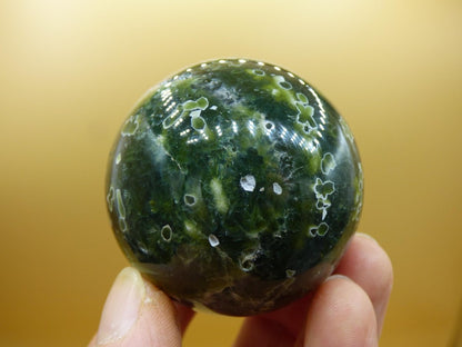 8 Adern Ocean Jaspis Orbicular grün - Edelstein Kugel Rarität Natur Heilstein Deko Kristall Geschenk Er Sie Mann Frau Haus Energie Selten - Art of Nature Berlin