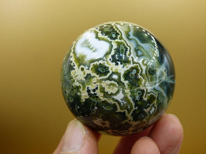 8 Adern Ocean Jaspis Orbicular grün - Edelstein Kugel Rarität Natur Heilstein Deko Kristall Geschenk Er Sie Mann Frau Haus Energie Selten - Art of Nature Berlin