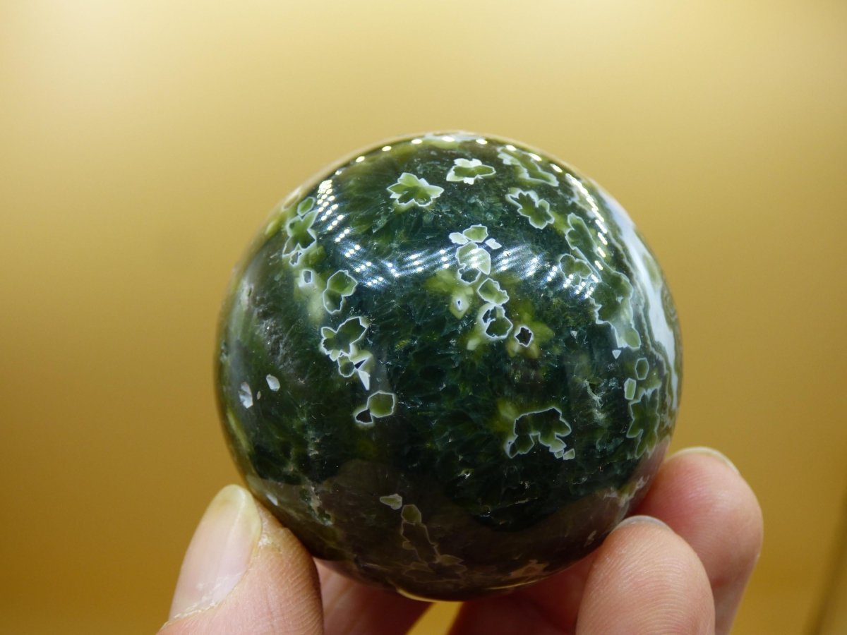 8 Adern Ocean Jaspis Orbicular grün - Edelstein Kugel Rarität Natur Heilstein Deko Kristall Geschenk Er Sie Mann Frau Haus Energie Selten - Art of Nature Berlin