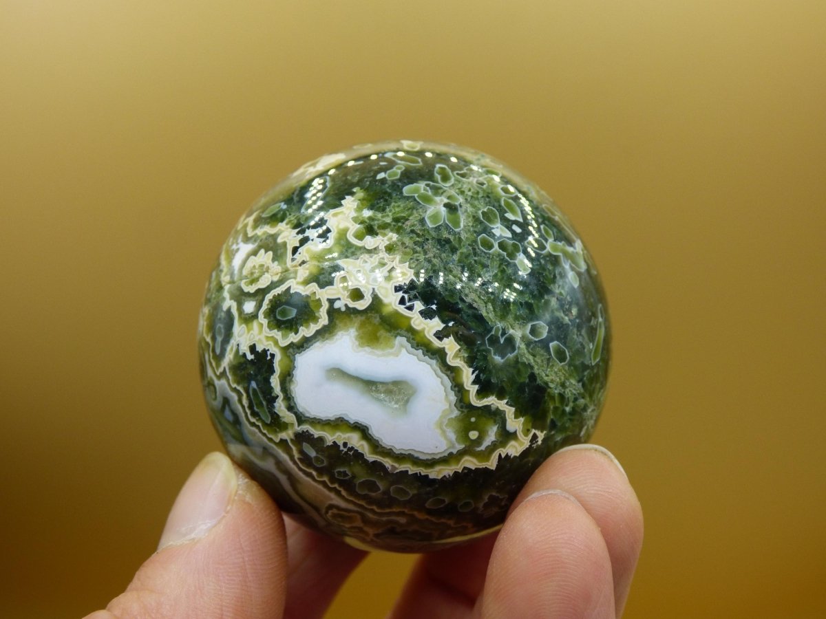 8 Adern Ocean Jaspis Orbicular grün - Edelstein Kugel Rarität Natur Heilstein Deko Kristall Geschenk Er Sie Mann Frau Haus Energie Selten - Art of Nature Berlin