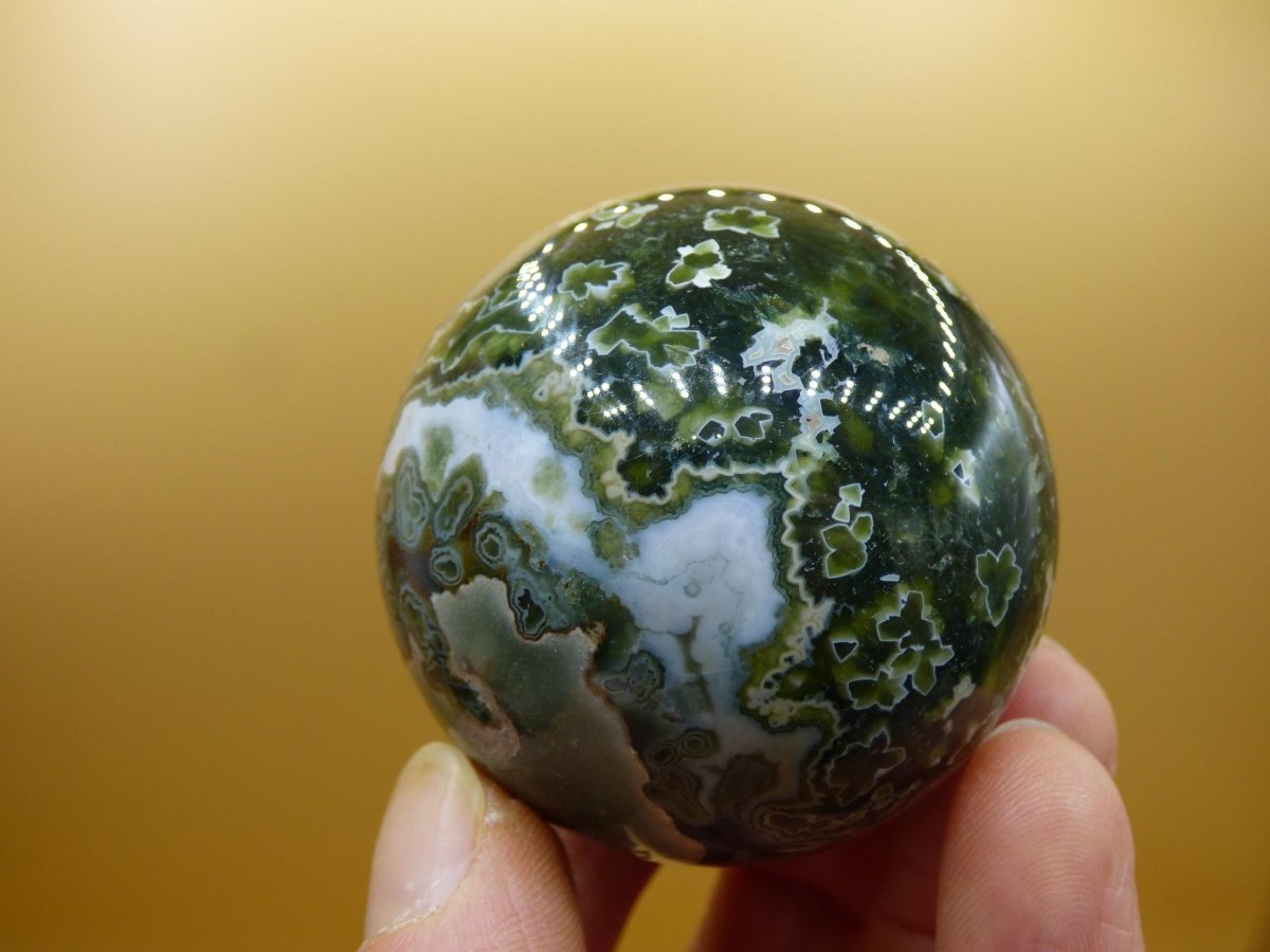 8 Adern Ocean Jaspis Orbicular grün - Edelstein Kugel Rarität Natur Heilstein Deko Kristall Geschenk Er Sie Mann Frau Haus Energie Selten - Art of Nature Berlin